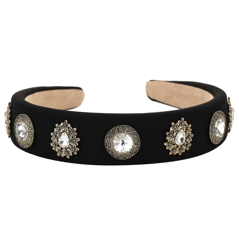 Wholesale Simple Diamond Flower Fabric Headband